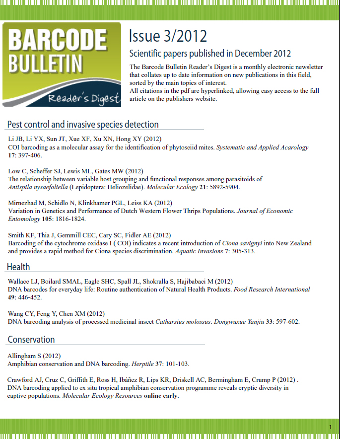 Barcode Bulletin - December 2012