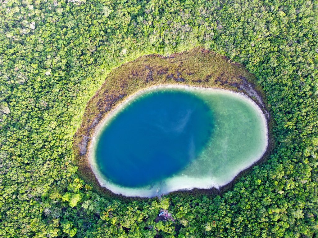 An aerial photo of El Padre Lagoon, near Sian Ka’an Biosphere Reserve. Photo Credit: Manuel Elías Gutierrez